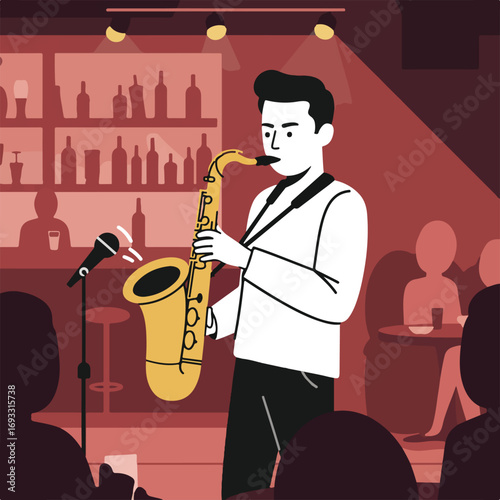 Saxophone Player in a Jazz Club