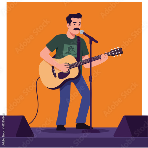Acoustic performer on stage