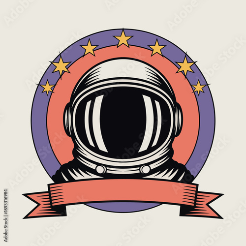 A striking depiction of a helmeted astronaut set against a backdrop of stars and space-themed elements, capturing human aspiration, exploration, and the essence of adventure.