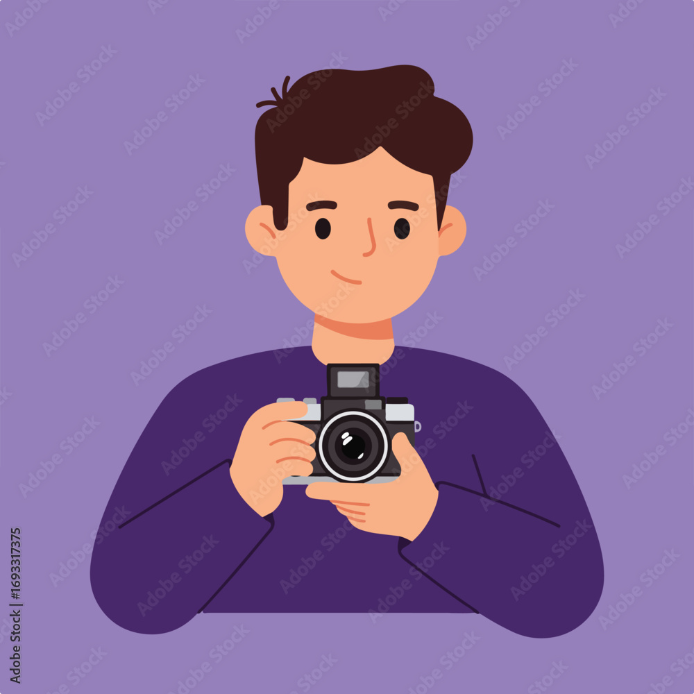Fototapeta premium Man holding a camera