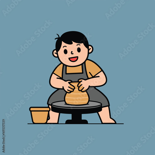 Potter at work
