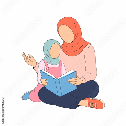 A serene illustration of a mother reading to her young daughter, fostering a love for books and knowledge while strengthening their bond in a cozy atmosphere.