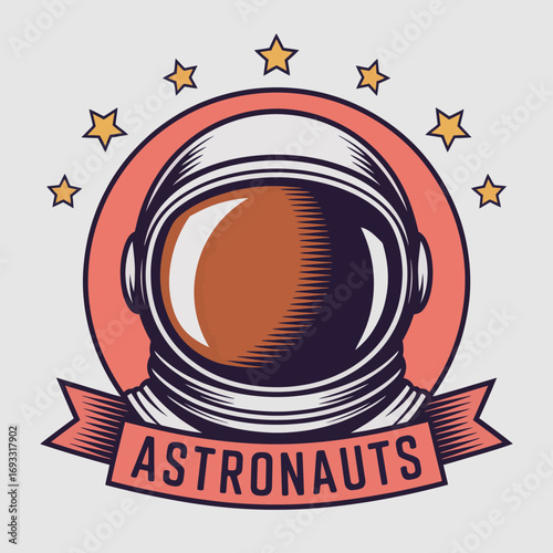 An eye-catching astronaut helmet adorned with distinct elements and vibrant colors, representing the adventurous spirit of human exploration in the boundless cosmos.
