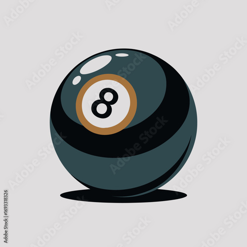 A sleek depiction of a black 8 ball captured in an artistic manner, emphasizing its role in billiards and the deep emotions associated with friendly competition.