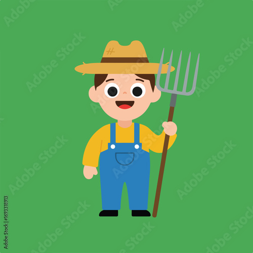 Farmer with pitchfork