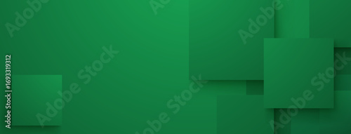 Green abstract background with various shades of green, featuring rectangles and squares, creating a layered effect.