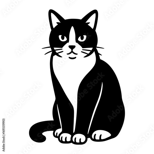 Tuxedo Cat Sitting