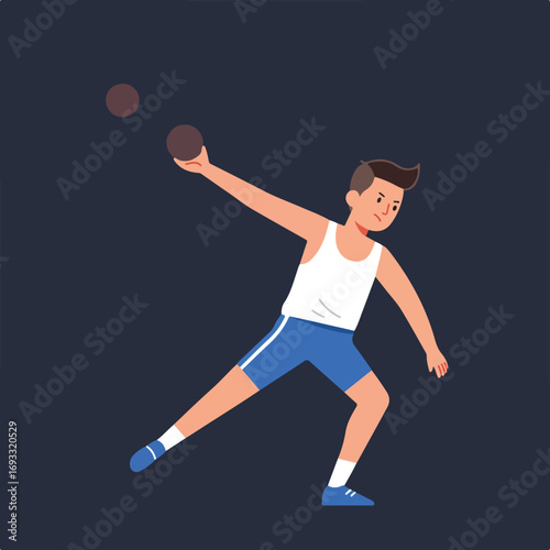 Shot putter poised to throw