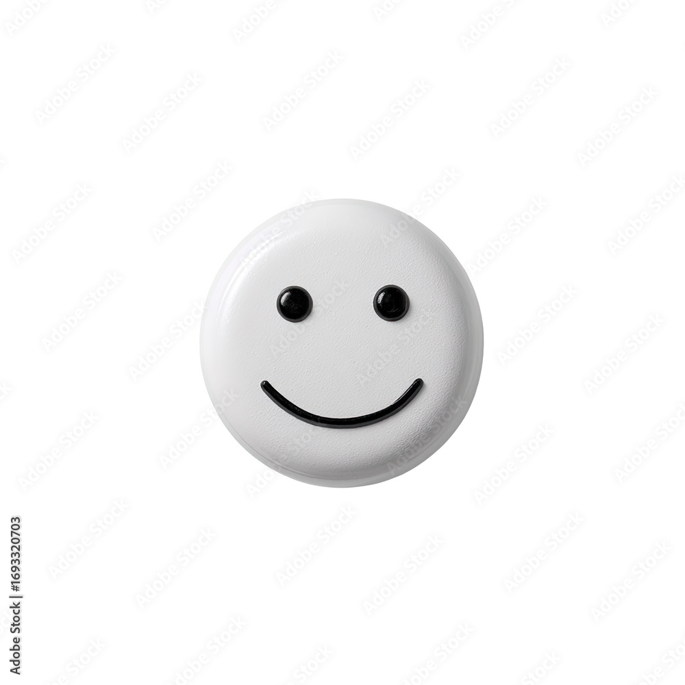 Fototapeta premium White smiley face, simple design