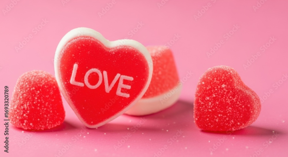 Obraz premium Sweet Heart Shaped Candies for Valentine's Day Celebration