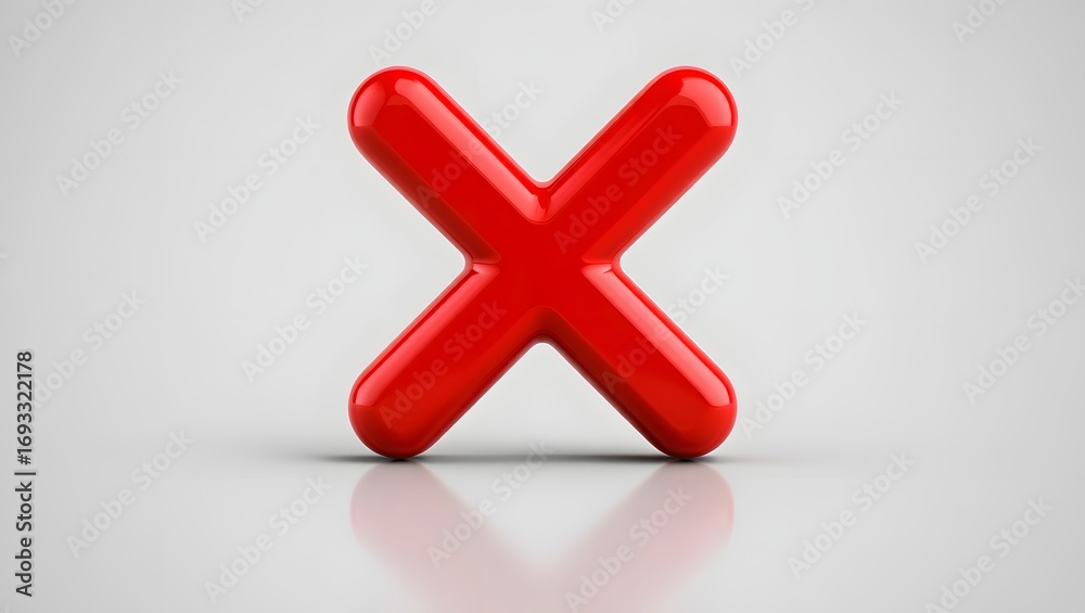 Obraz premium Red 3D X on white background