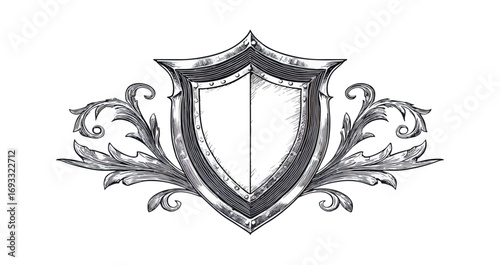 Ornate shield design graphic