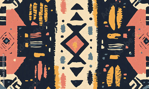 Tile or carpet pattern background with decorative, symmetrical elements. Ideal for wallpaper, textiles, or digital design projects.