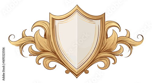 Ornate gold shield design