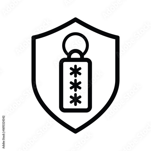 Key fob security shield icon representing digital protection
