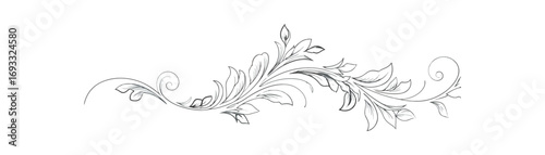 Ornate gray scale floral design