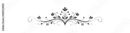 Elegant gray floral design on black background