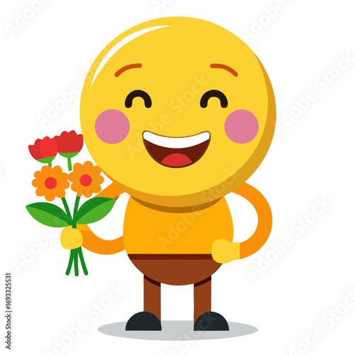  grateful emoji holding flowers