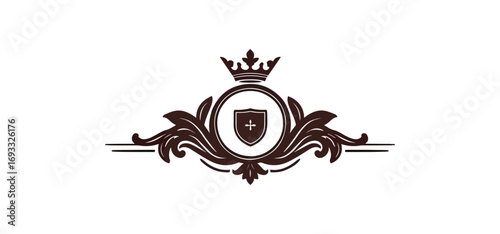 Dark brown ornate emblem design