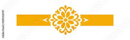 Ornate orange design on black background