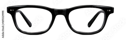 Black eyeglasses, full-frame, front view