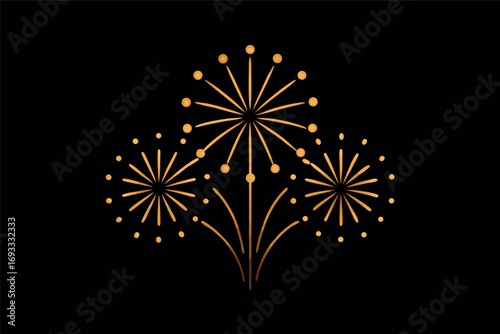 Elegant Golden Fireworks Design for Celebration Events