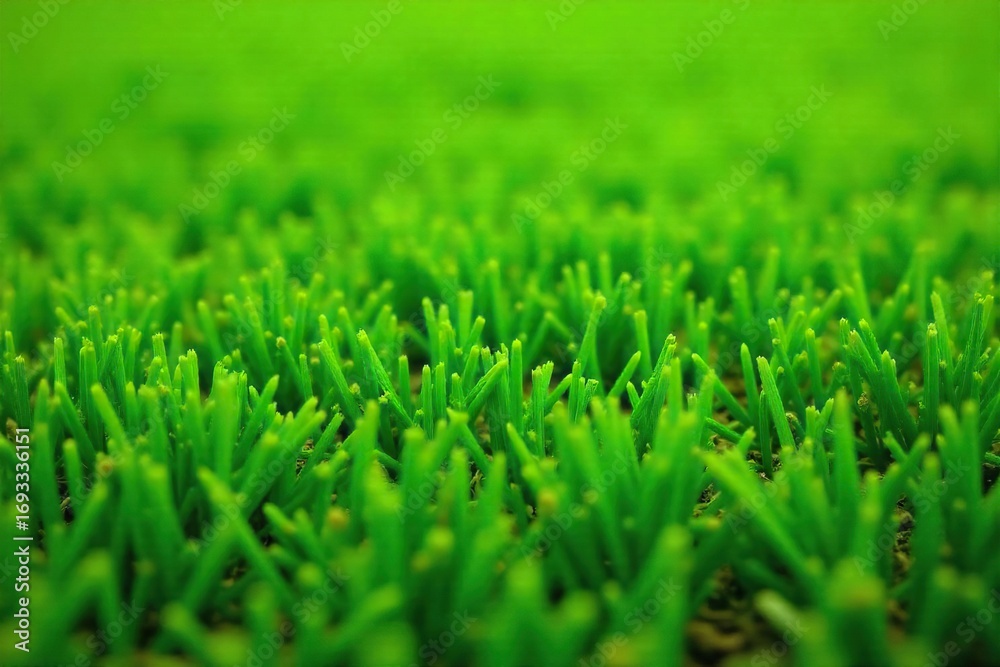 Fototapeta premium Close-up view of lush green sod, freshly cut and vibrant, ready for installation Perfect for landscaping, gardening, or lawn care projects Shows texture and healthy growth , background, vibrant