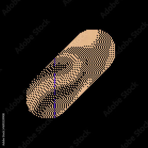  pixel art. Abstract forms in black background.