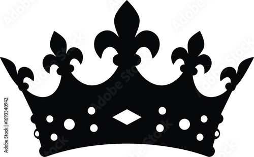 Elegant black crown vector illustration scalable graphic for royal themes