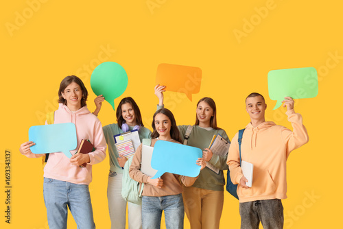 Group of students with blan...