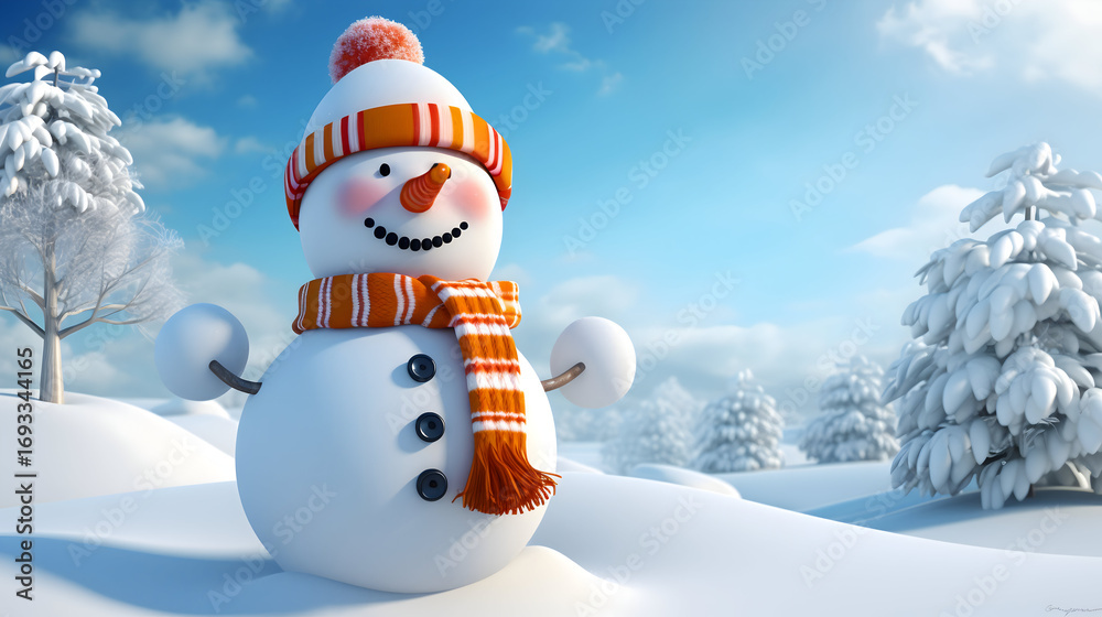Obraz premium snowman in the forest