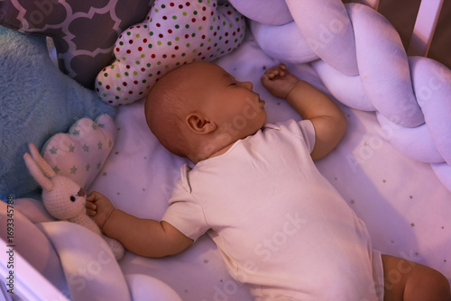Adorable little baby sleepi...
