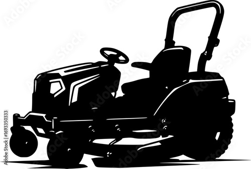 Pontoon boat silhouette. Clipart image isolated on white background
