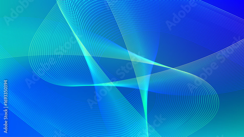 Blue and turquoise gradient mesh abstract background with wavy blended line nice for wallpaper or banner