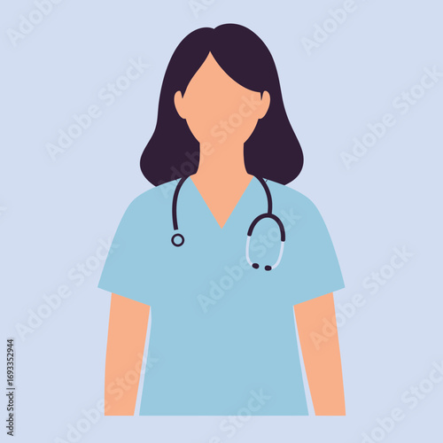Nurse Icon – Female Medical Healthcare Worker Vector Illustration