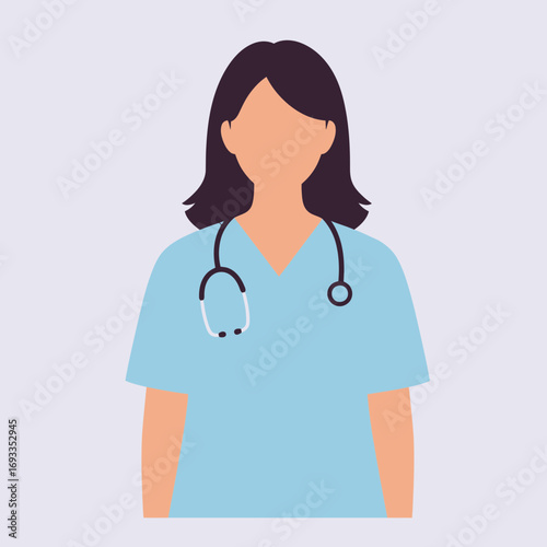 Nurse Icon – Female Medical Healthcare Worker Vector Illustration