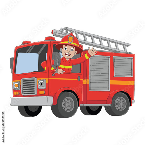 cartoon fire truck