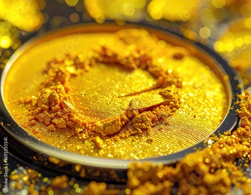 Golden Shimmery Makeup Powder Closeup