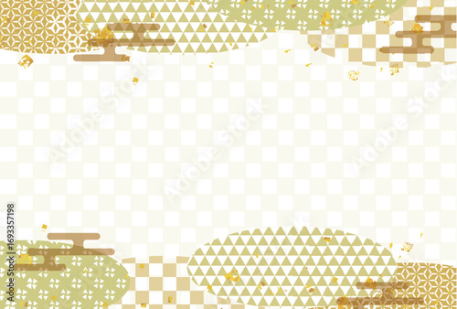 和柄　年賀状　金　背景	