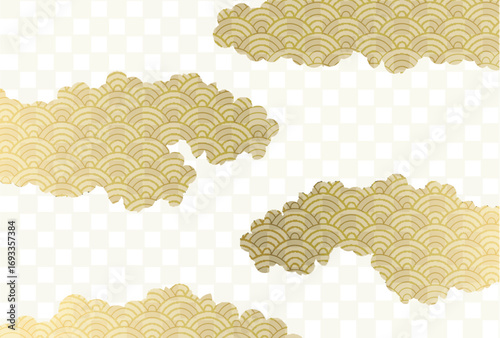 和柄　年賀状　金　背景	