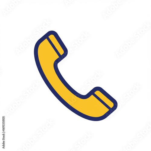 Vintage telephone receiver icon, communication symbol