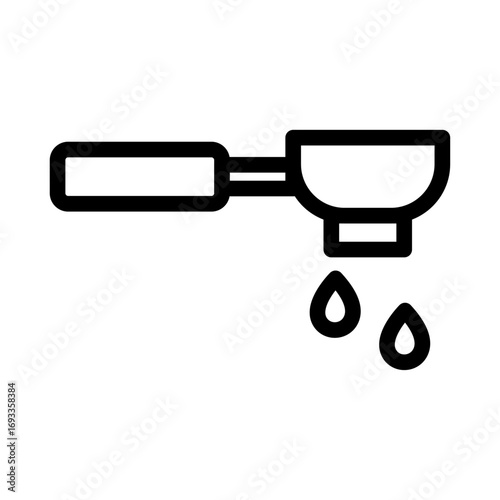 Espresso Machine Portafilter Line Icon of Cafes & Coffee Shops Icon Set