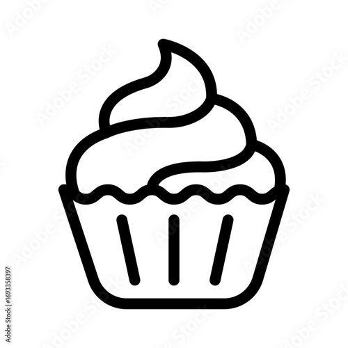 Cupcake Line Icon of Cafes & Coffee Shops Icon Set