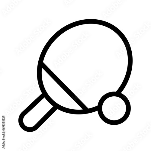 Table Tennis Paddle & Ball Line Icon of Individual Sports Gear Icon Set
