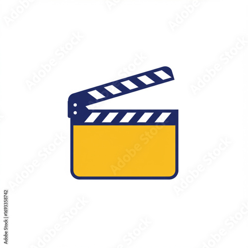 Clapperboard icon, a vibrant concept for film production and cinematic media
