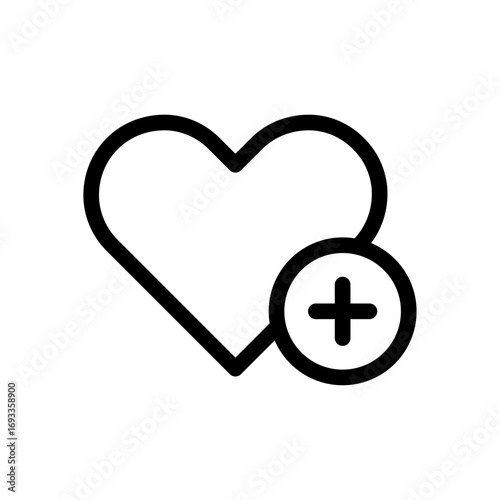 Add to Favorites Line Icon of Wishlist & Favorites Icon Set