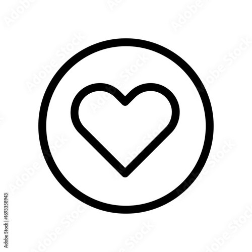 Heart Badge Line Icon of Wishlist & Favorites Icon Set