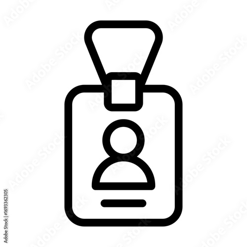 Name Badge Line Icon of Exhibitions & Trade Shows Icon Set