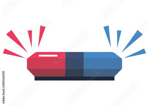 Red and blue flasher stock illustration