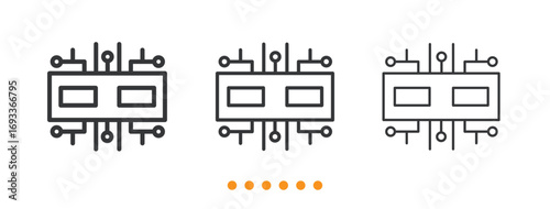 Central processing unit icon. Thin line icon vector